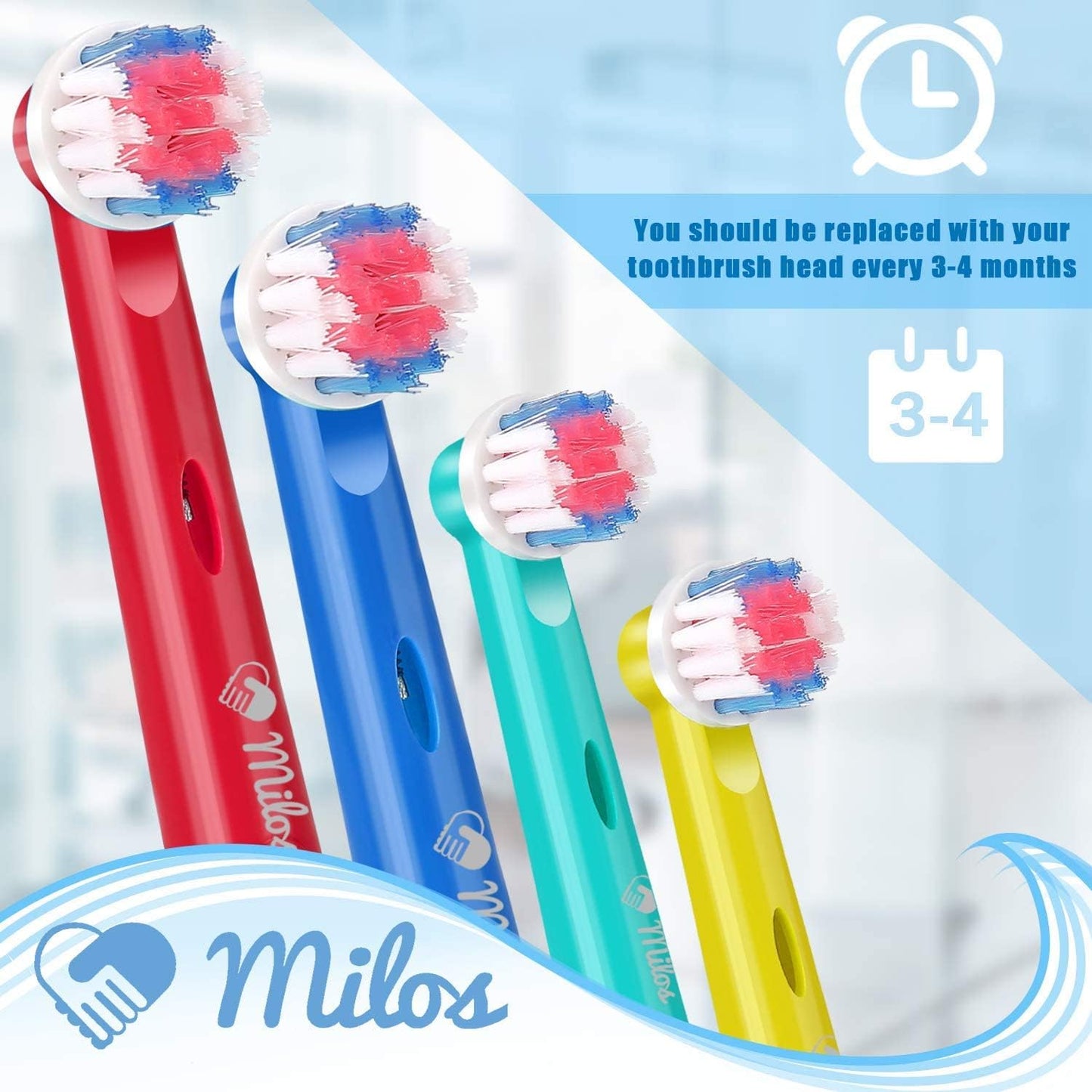 Milos Electric Toothbrush Replacement Heads Oral B Compatible Pack of 8, Extra Soft Bristles, Fits for Electric Braun Brush Heads, Refill for Vitality Precision Sensitive White, Clean Triumph
