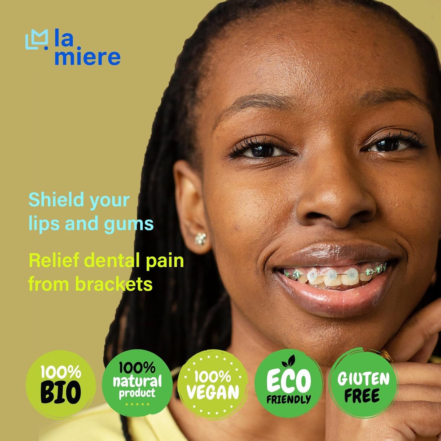 LA MIERE 2 Boxes Pre-Cut Food Grade Dental Wax Orthodontic Wax Braces Wax Shield Lips & Gums Dental Teeth Braces Wearer Mint & Strawberry