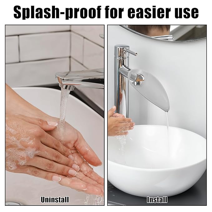 4 Pcs Faucet Extender for Toddlers, Adjustable Sink Faucets Extenders for Bathroom Safety, Splash-Proof Sink Extender for Faucet, Grey