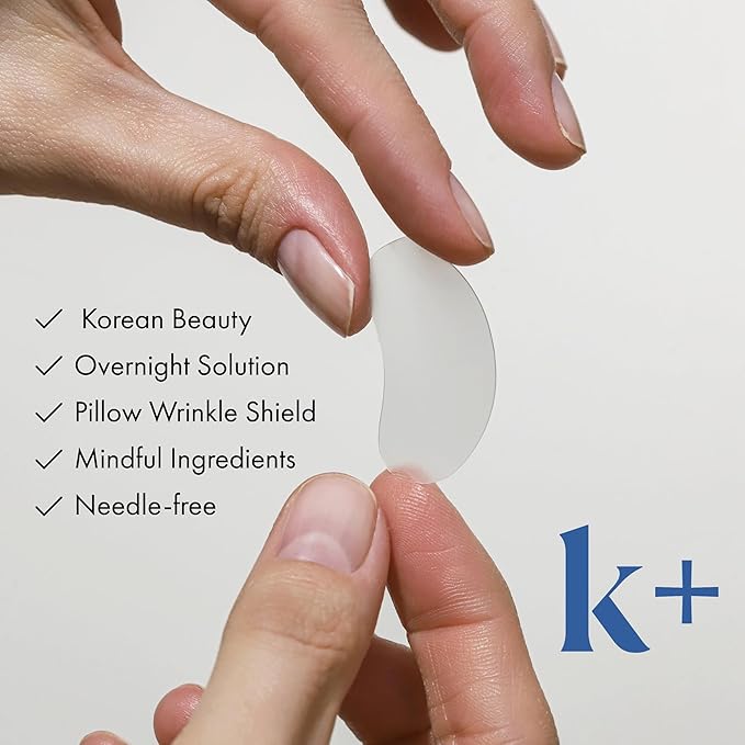 KPLUS K+ Wrinkle Patches for Marionette, Smile Lines with Hyaluronic Acid, Adenosine and Peptides - Korean Overnight Mindful-Aging Facial Stickers (60 Count)