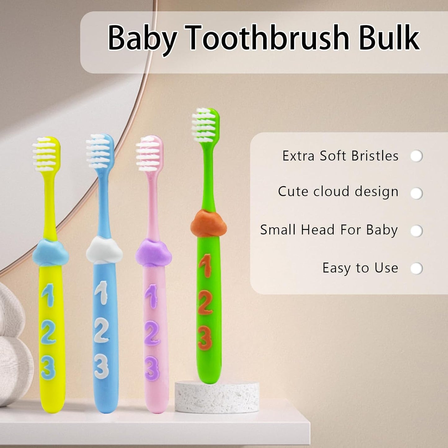 SNOWROSE 8 Pcs Kids Toothbrushes,Soft Bristles Toothbrushes for 2-12 Years Old Kids, Multicolor Baby Toothbrush Pack, Cute Toddler Toothbrush Girl & Boy
