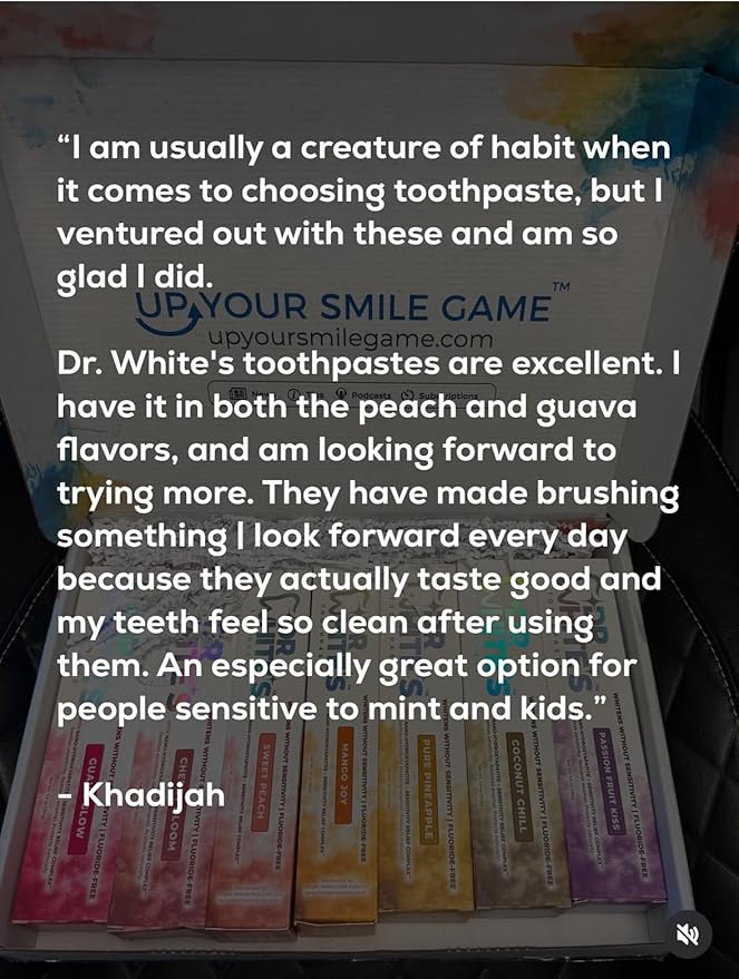 Dr. White’s Fluoride-Free nHA Toothpaste; Dentist-Formulated, Nano Hydroxyapatite + Xylitol, Sensitivity Relief Complex™, Mint-Free, Enamel Safe, Swallow-Safe (3.5 Oz, Mango Joy)