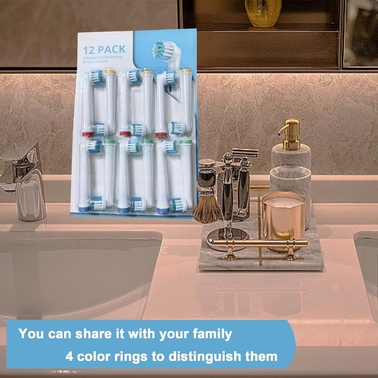 Replacement Heads for Oral B,12 Pack Soft Electric Toothbrush Heads,Deep and Precise Cleaning for Oral B Braun Pro1000/1500/7500/3000/7000/8000/500 (Black)