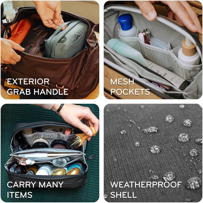 Peak Design Wash Pouch, Eclipse, Weatherproof Travel Toiletry Bag, Upright or Hanging Kit with Pockets, Magnetic Toothbrush Pocket, Wide UltraZip Opening, Toiletry Bag for Men and Women