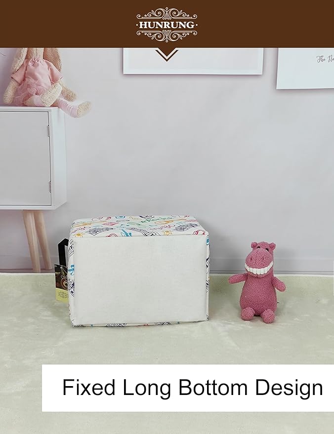 HUNRUNG Rectangle Storage Basket Cute Canvas Organizer Bin for Pet/Children Toys, Books, Clothes Perfect for Rooms/Playroom(REC-Musical instrument)