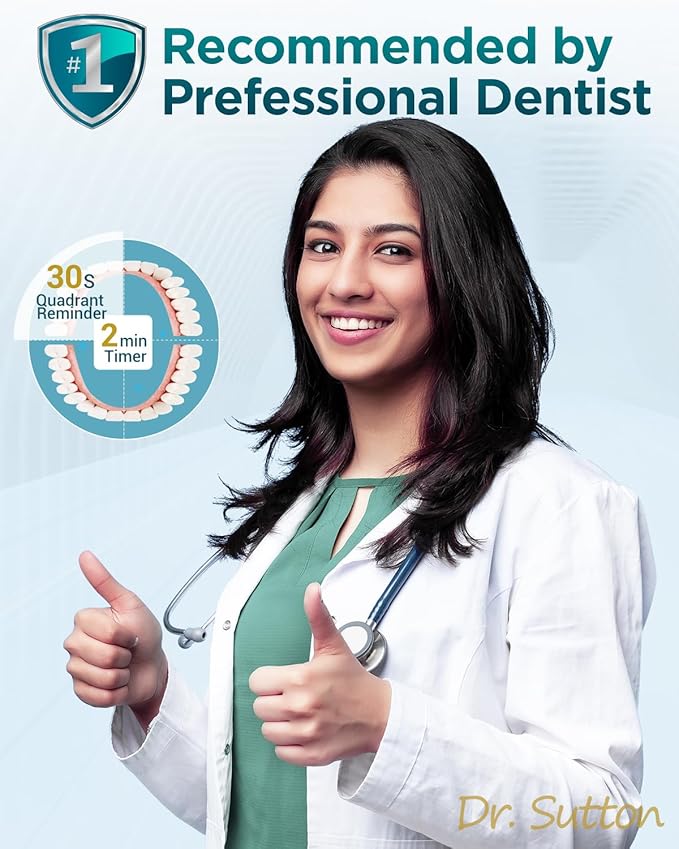 Rtauys S5 Upgraded Sonic Electric Toothbrush for Adults and Kids Ages 12+ with 8 Brush Heads, IPX7 Travel Toothbrush with Case, 2.5 Hours Charge for 120 Days, 5 Modes with Built-in Smart Timer Black