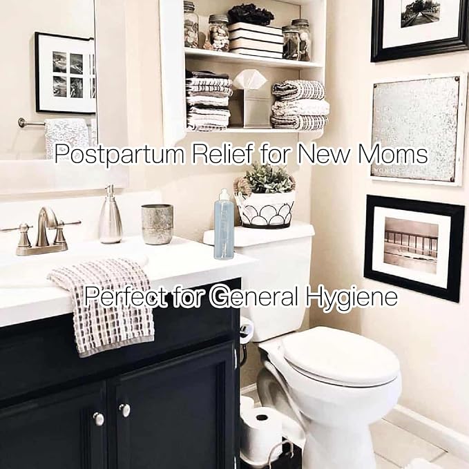 Perineal Peri Squirt Bottle, Postpartum Vaginal Lavette Irrigation, Feminine Hygiene Portable Bidet, New Mom Bottom Spray, 8-oz Bottles (3-Pack) with Unique 4-Way Squirter by K&B Merchandise