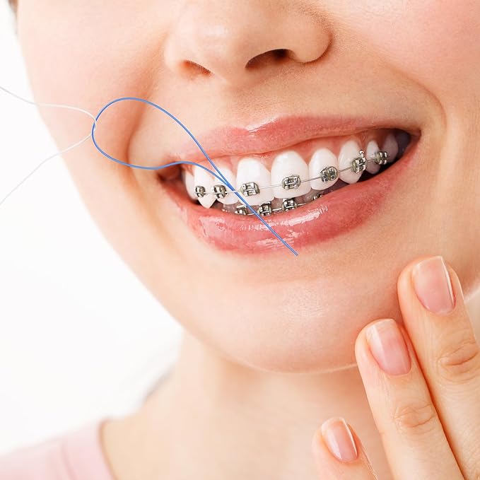 Bopika Floss Threaders Dental Floss for Braces, Bridges, and Implants 280 Count (Pack of 4)