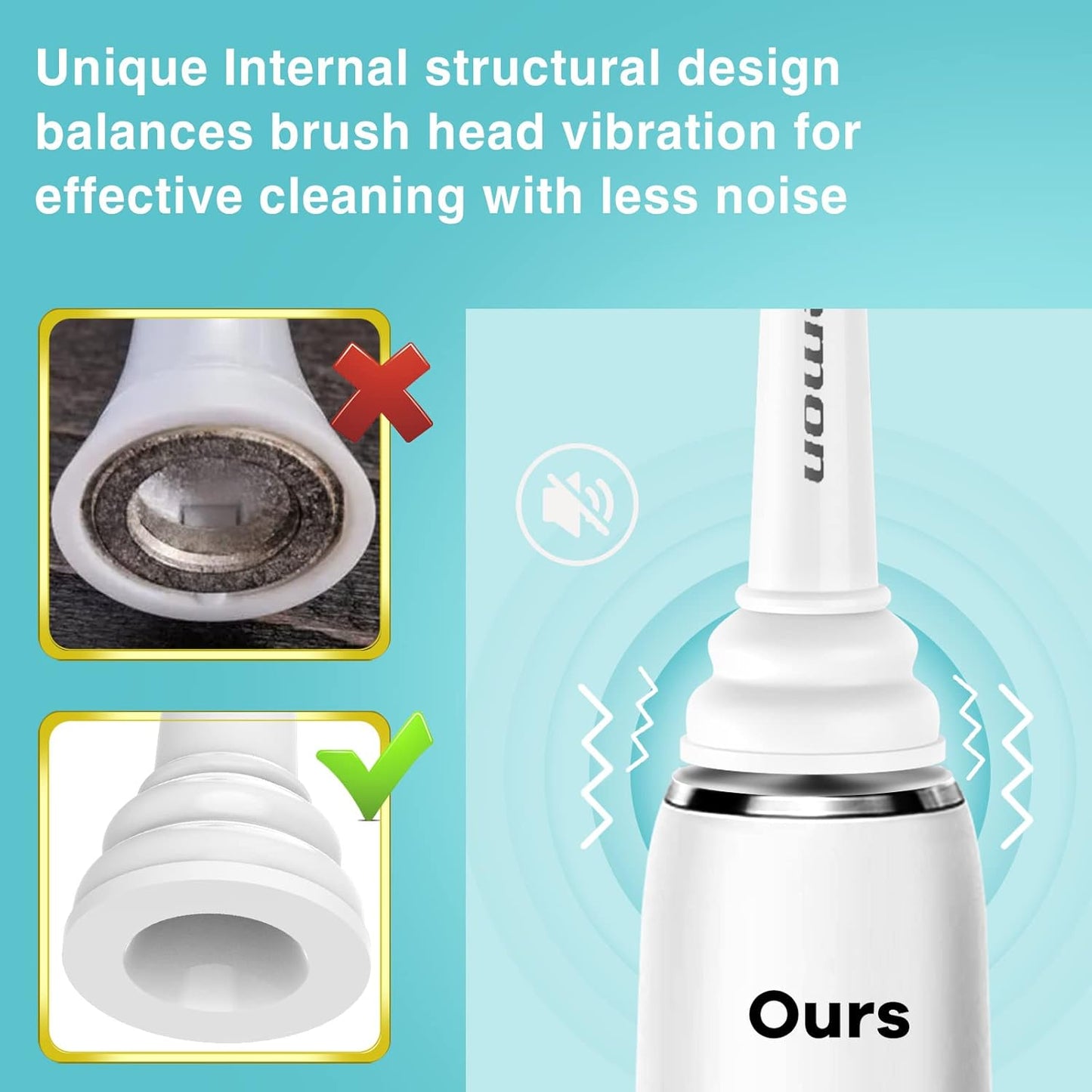 Aoremon Replacement Heads for Sonicare - Toothbrush Heads Compatible with Philips Sonicare Snap-on Electric Toothbrush (White),8 Pcs