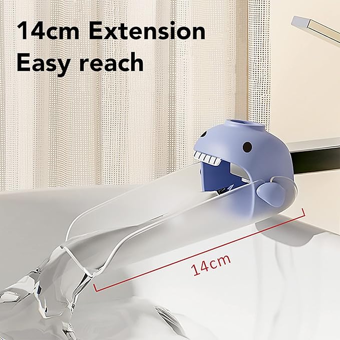 Faucet Extender for Toddlers and Kids, fits Sink spout tub for Kitchen and Bathroom. Promotes Hand Washing, Hygiene Awareness Independence. Cartoon Design w/Universal fits(Blue, Pink, 2PCS)