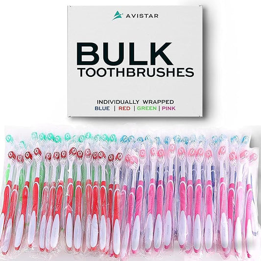 Bulk Toothbrushes Pack - 148 Individually Wrapped Toothbrushes Bulk for Travel, Hotels, Relief Missions, and Donations - Bulk Disposable Toothbrush Pack Adults and Kids