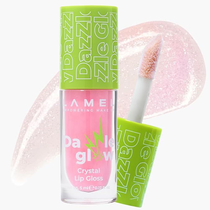 Lamel Dazzle Glow Crystal Clear Lip Gloss - Hydrating Lip Gloss - Non Sticky - Colored - Moisturizing - №401 Blossom