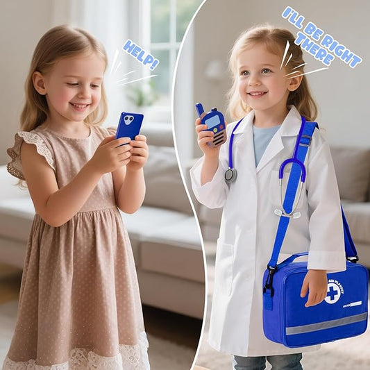 Doctor Kit for Kids, 35 Pcs Kids Doctor Kit for Toddlers 3-5 with Medical Storage Bag & Real Stethoscope, Pretend Play Doctor Set for Fun Role Playing Game