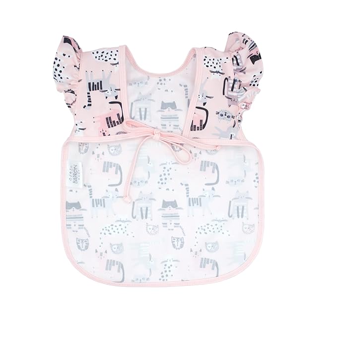 BapronBaby Kitty Bapron - No Neck Tie Safer Bib for Baby & Toddler - Soft Waterproof Stain Resistant - Machine Washable - Sz Preschool 3-5yrs