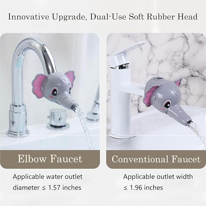 Faucet Handle Extender Set, Faucet Extender for Kids Child Sink Extender Kids Hand Wash Helper Faucet Extender for Bathroom Sink-Grey