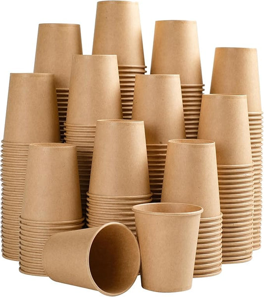 SIUQ 400 Pack 5 oz Kraft Paper Cups, Disposable Bathroom Cups, Mini Mouthwash Cups, Hot/Cold Beverage Drinking Cup for Home, Store, Travel, Events (Brown)