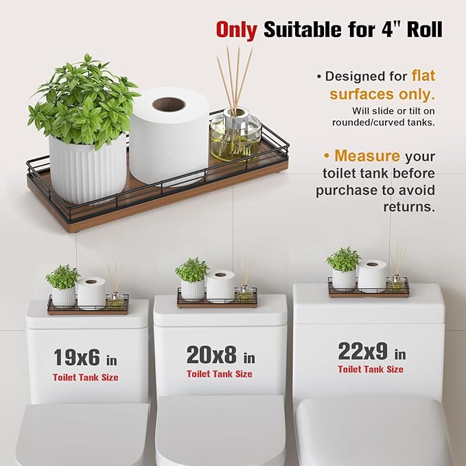 Wooden Decorative Tray, Oak 11.2" L Coffee Table Tray for Kitchen Countertop Soap Sponge Holder Candle Nightstand Table Centerpieces for Dining Room Decor Walnut