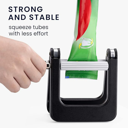 kwmobile Metal Toothpaste Tube Squeezer - Large Wringer Roller Dispenser for Hair Colour Dye, Paint Tubes, Hand Cream, Cosmetics, Oil Paints - Black