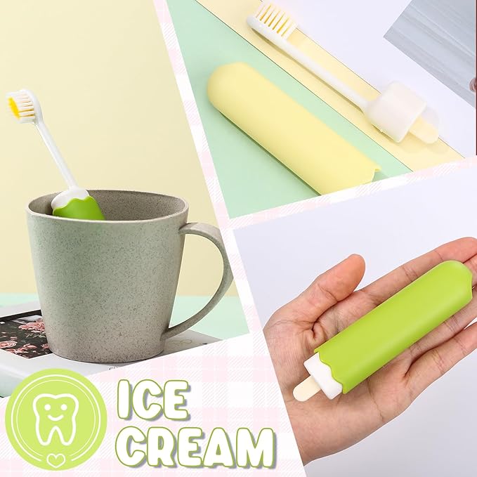 Patelai 4 Pieces Travel Toothbrush Set, Soft Bristle Mini Foldable Tooth Brush with Case, Individually Wrapped Small Portable Travel Size Toiletries Stuff for Camping (Vivid Color)