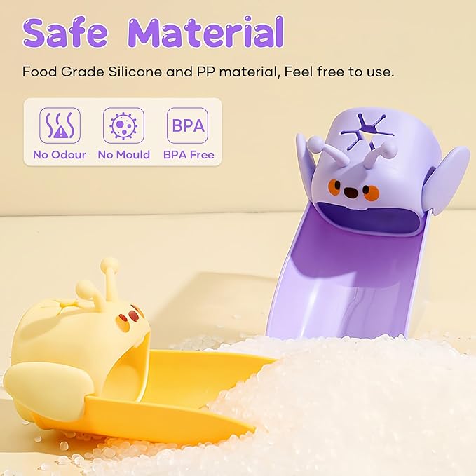 2 Pack Faucet Extender for Toddlers, PANIMOSI Kids Sink Extender for Bathroom, Kitchen, BPA Free, Food Grade Silicone Baby Hand Washing Water Spout Extender Fits Standard and Gooseneck Faucet