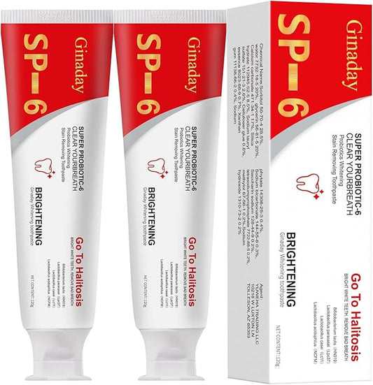 2Pcs SP-6 Probiotic Toothpaste,Deep Cleaning Care Fresh Breath Ultra Whitening Toothpaste.