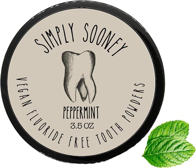 Zero Waste up to 6 Month Supply Organic Vegan Fluoride Free Tooth Powder Peppermint Flavor- Ships Without Any Plastic Packaging I Natural Whitening I Stronger Teeth