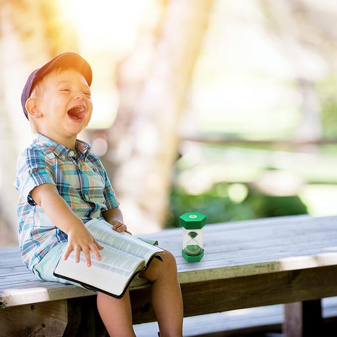 Sand Timer for Kids - 30 Minute Green - 6.3 inches Hour Glass Acrylic Covered Clock for Classroom, Home & Kids Room - Large Single Pack