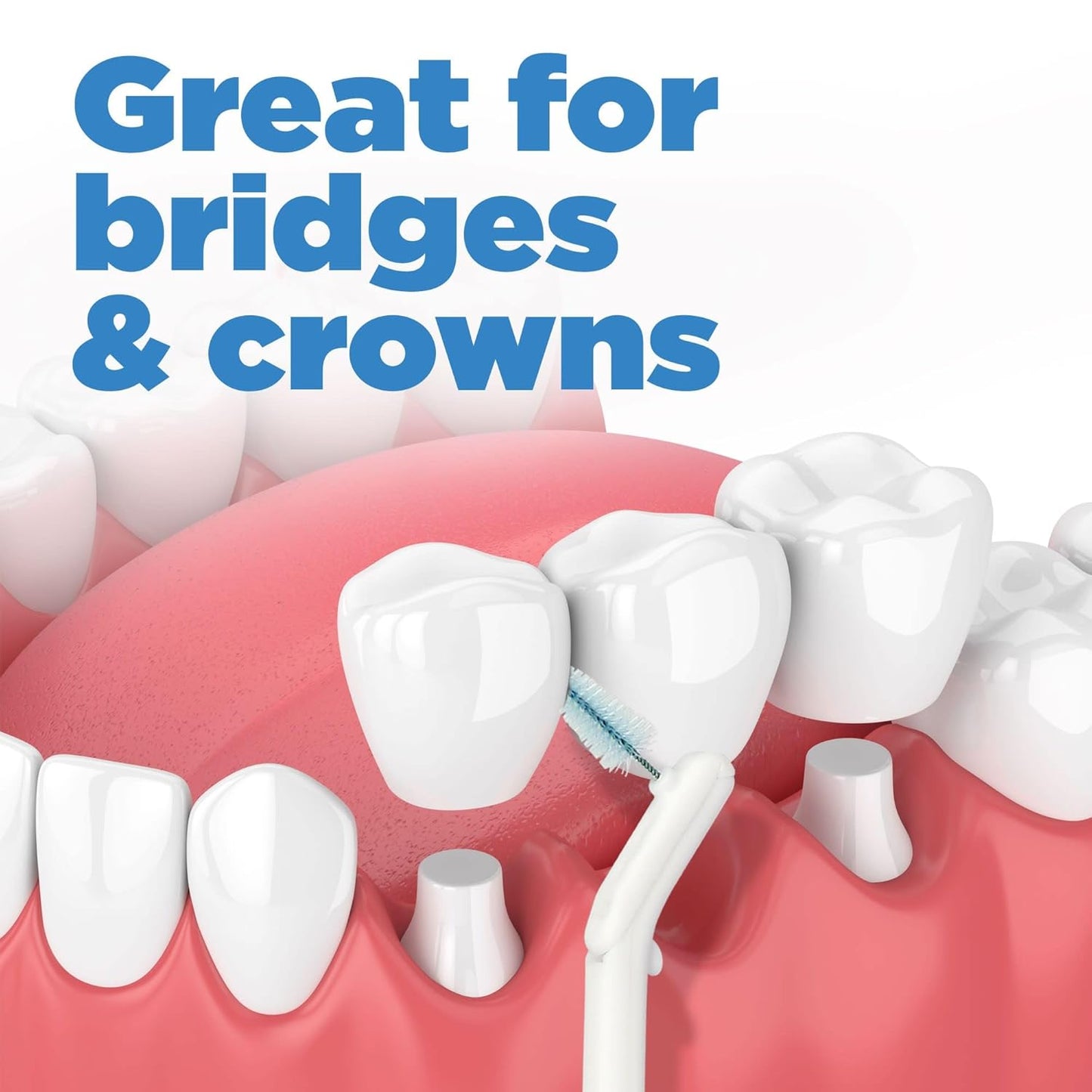 GUM Proxabrush Go-Betweens Refills - Wide - Compatible with GUM Permanent Handle - Reusable Interdental Brushes - Soft Bristled Dental Picks, 8 Count