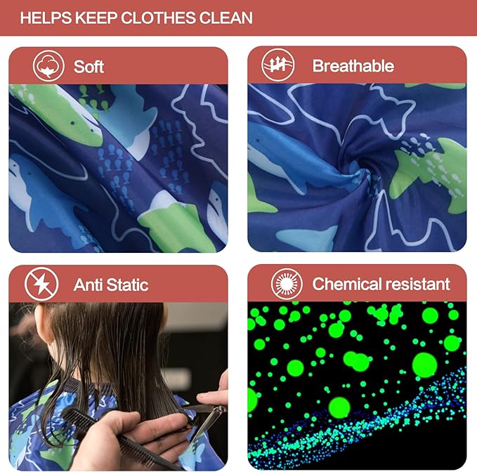 Kids Hair Cutting Cape (2 Pack) Professional Children Salon Barber Apron for Boys and Girls