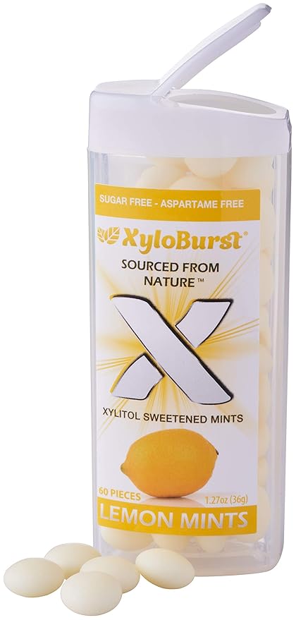 XyloBurst - Xylitol Mints | Sugar Free Breath Mints for Oral Health | Gluten Free, Vegan, Keto Friendly | Aspartame Free | Variety Pack | 60 Count Jar, 8-Pack