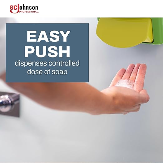 SC Johnson Professional Clear Foam Dispenser and Refill Starter Kit, Kids Wall Mount Soap Dispenser for Hand Soap, 1 Clear Foam Hand Wash, 1 Liter Cartridge, 33.8 fl. oz., for Professional Use Only