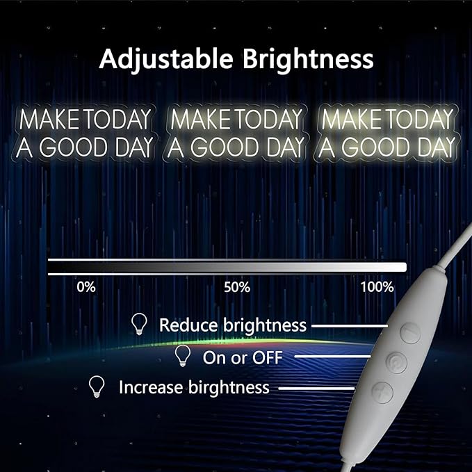 Make Today A Good Day Neon Sign Positive Led Neon Light for Wall Decor Inspirational Light Sign Wall Art LED Neon Light Up Sign for Party Wedding Birthday School Gym