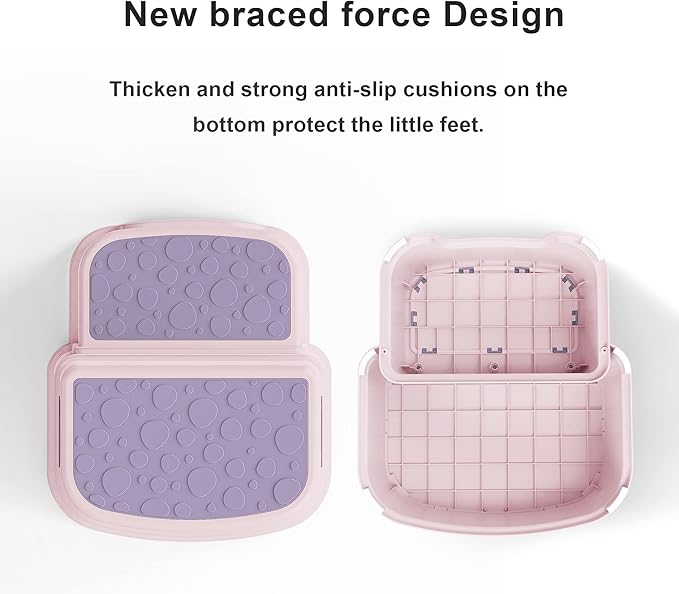 Toddler Step Stool for Kids - Non-Slip 2 Step Stool for Potty Training & Bathroom Sink, Dual Height 9.5", Sturdy Safety Nursery Stool for Kitchen & Toilet (Includes 2 Ducks)