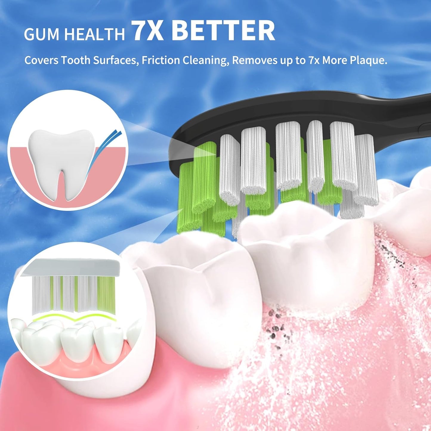 Toothbrush Replacement Heads Compatible with Philips One Series Sonicare Rechargeable Toothbrush HY1200/06 BD1003/AZ, 10 Pack Replacement Heads, Soft Bristles, Black