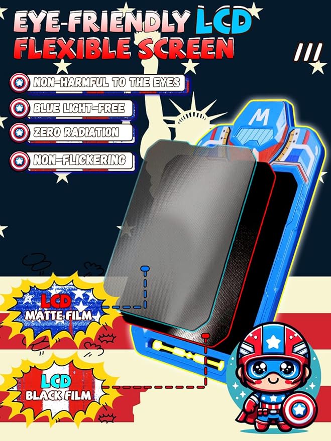 LCD Writing Tablet for Kids 10 Inch Mech Iron Hero for Toddler 3 4 5 6 7 8 - Paint, Doodle Board, Drawing Pad - Travel Toys, Road Trip Car Activities, Birthday Christmas Gift Boys & Man