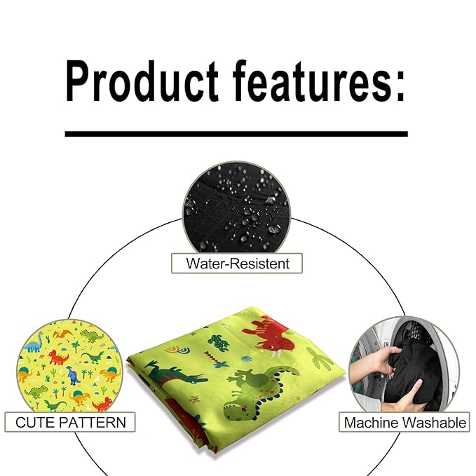 Kids Waterproof Salon Shampoo Capes - 39" 51" (Yellow Dinosaur)