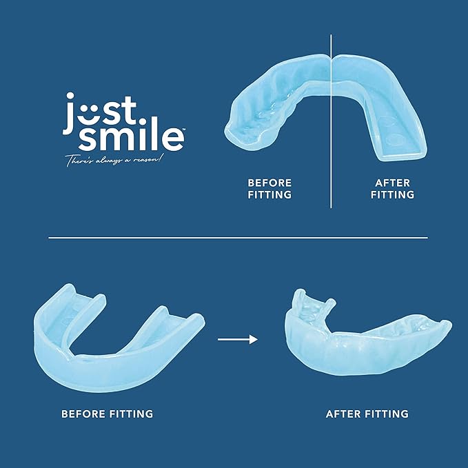 Just Smile Night Guard 2 Pack - Mouth Guard for Teeth Grinding & Clenching Teeth, Moldable & Custom Nightguard for Grinding (Aqua)