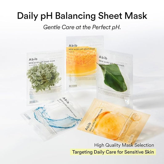 Abib Mild Acidic Ph Sheet Mask Glutathiosome Fit 10 Sheets (Skin Tone) I Korean Face Mask for Sensitive Skin, Soothing & Redness Relief, Daily Skincare Treatment, K-Beauty Sheet Mask