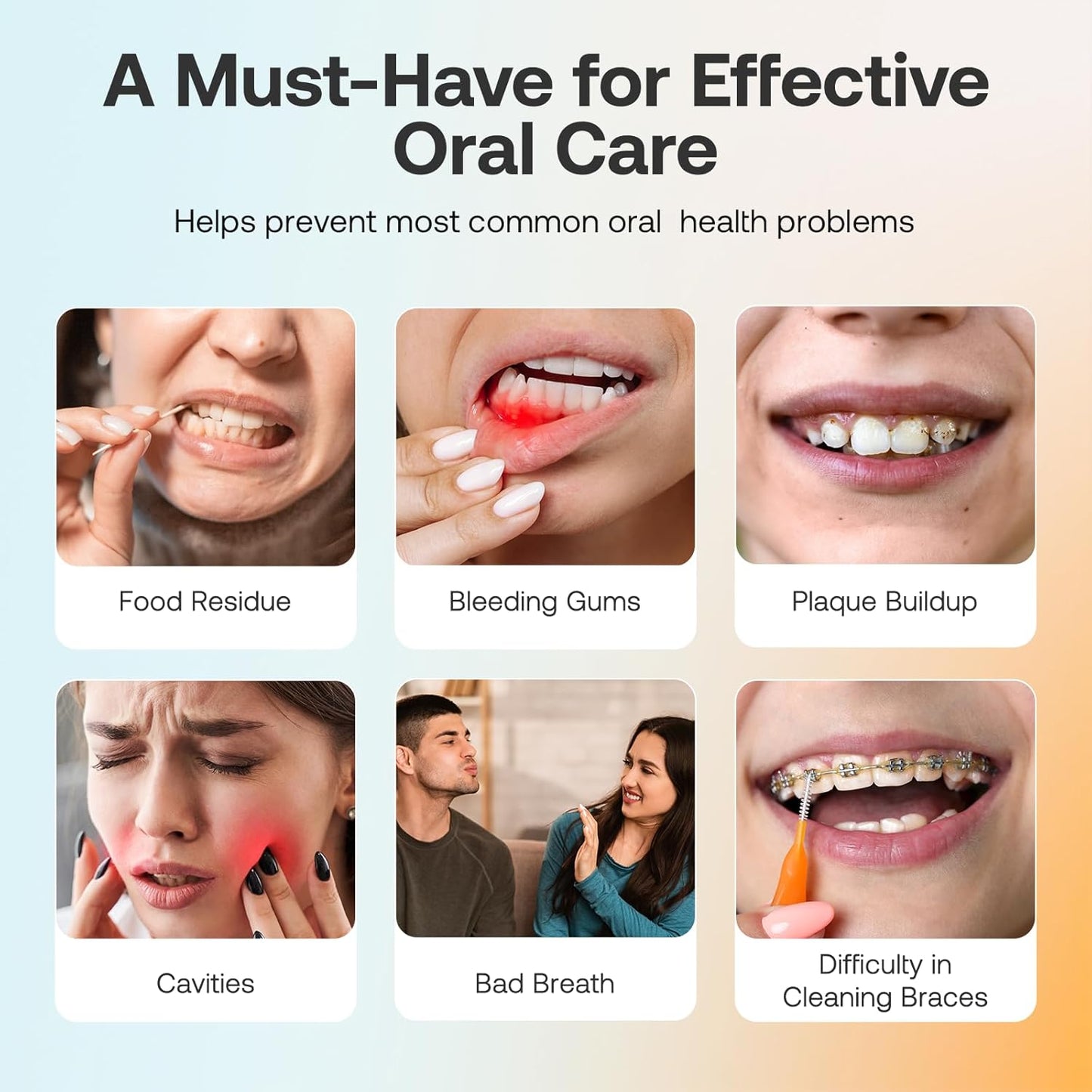 Water Dental Flosser Teeth Pick: Bitvae 2 Pack Portable Cordless Oral Irrigator, 3 Modes 5 Intensities, Rechargeable Water Dental Picks for Cleaning with 12 Tips, Travel Irrigation Cleaner for Teeth