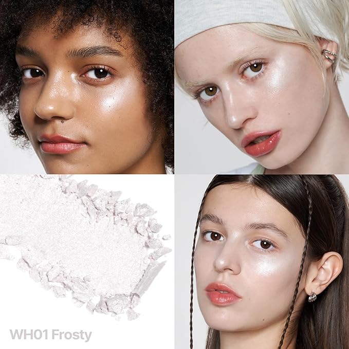 2aN Pure Glash Highlighter WH01 Frosty – Glass-Like Sheen Powder Highlighter for a Natural, Radiant Glow | Buildable, Long-Lasting, Lightweight Formula