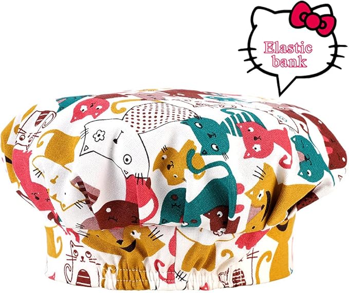 Kids Apron and Chef Hat Set, Adjustable Cotton Child Aprons with Large Pocket Cute Girls Boys Kitchen Bib Aprons for Cooking Baking Painting