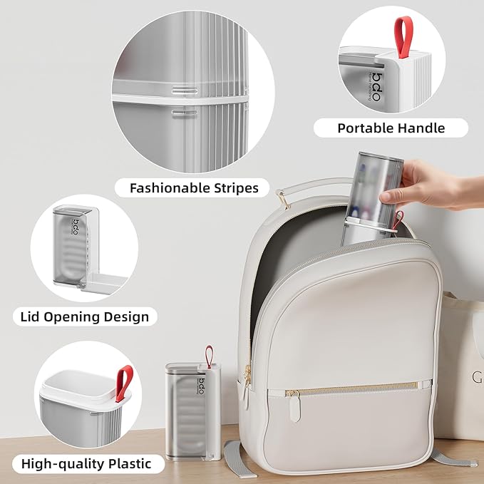 VITVITI Travel Soap Case Container, Portable Toothbrush Travel Case Dish Tray, 7.88 Inch Toothpaste Traveling Toothbrush Holder Set with Cover for Trip/Bathroom/Camping, Clear Gray