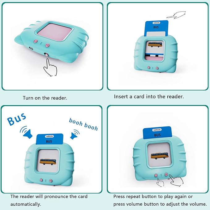 Lapare Audible Educational Toy with Music for Toddlers Age 1 2 3 4 5, 252 Sight Words Flash Cards Kindergarten Toy for Kids to Learn Alphabet Number Color Shapes and More