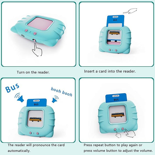 Lapare Audible Learning Toy with Music for Toddler Age 1 2 3 4 5, 520 Sight Words Flash Cards Kindergarten Toy for Boys to Learn Alphabet Number Color Shapes and More