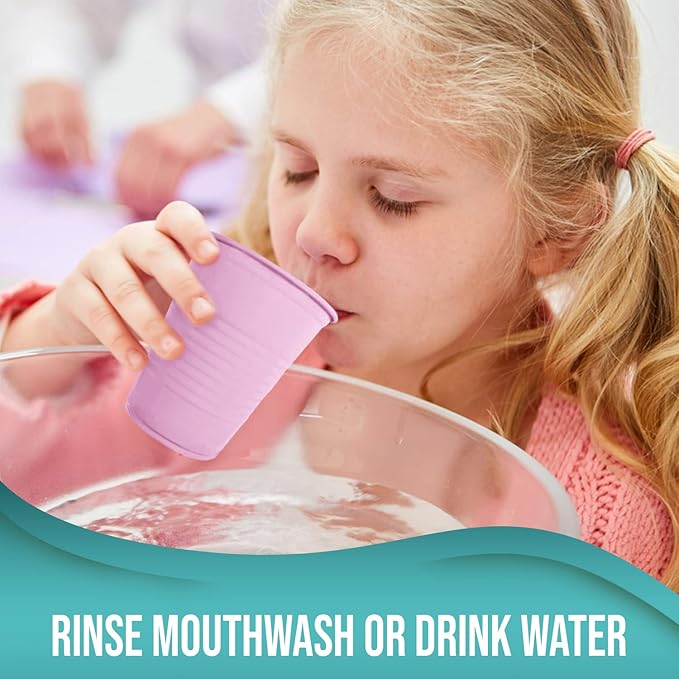 Disposable Cups | 50 Pack | 5 oz Plastic, Multicolor Bathroom Cups - Perfect for Medicine, Water, Mouthwash, Parties, Kids