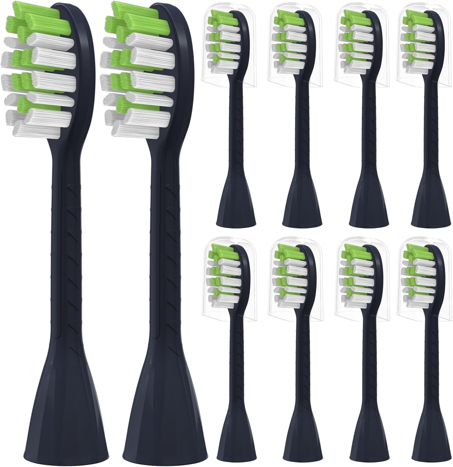 Toothbrush Replacement Heads Compatible with Philips One Series Sonicare Battery Toothbrush HY1100/04 BD1002/AZ, 10 Pack Replacement Heads, Soft Bristles, NavyBlue