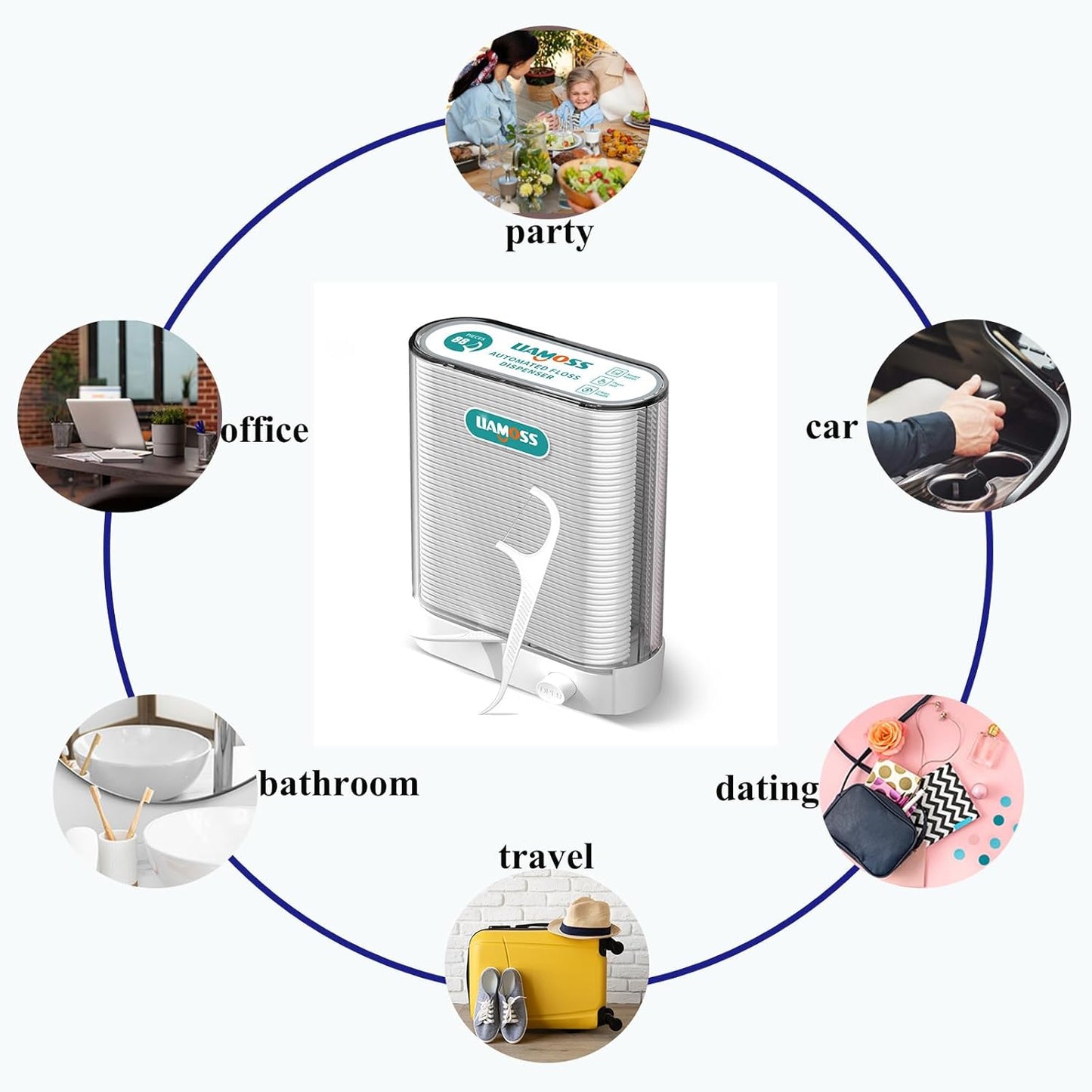 308 Count Dental Floss Picks with Dispenser, Superlight Floss Picks Travel Case, Super Smoothly on Tight Spaces, Efficiently Cleans Between Teeth to Help Fight Plaque (White)