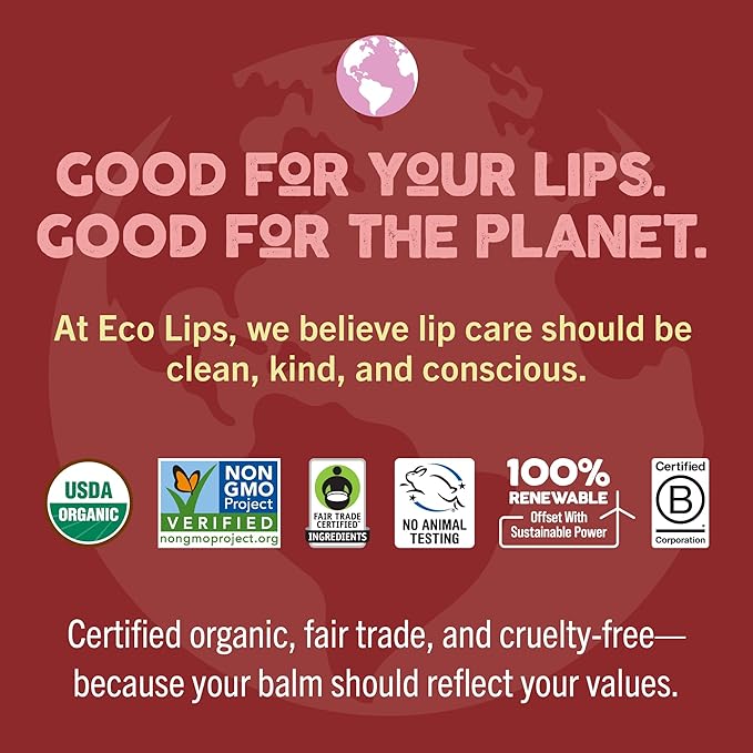 Eco Lips LIP SUGAR SCRUB 4 Pack (4-0.25oz jars) 100% Organic Lip Care Treatment with Organic Sugar & Coconut Oil - Gently Exfoliate & Polish Dry, Flaky Lips (Variety 4-Pack)