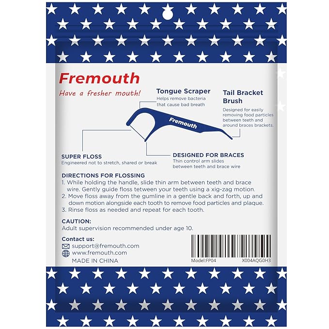 3-in-1 Braces Flossers - Orthodontic Dental Floss Picks, 100 Count (Pack of 1)