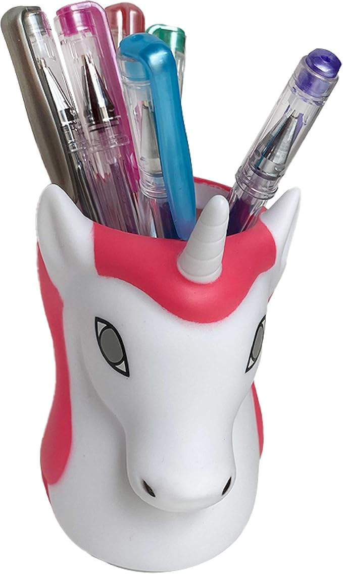 Kids Toothbrush Holder Toothbrush Organizer – Durable Silicone Animal Tooth Brush Holder – Easy to Clean Toothbrush and Toothpaste Holder – Toothbrush Holders for Bathrooms by Lily’s Home [Unicorn]